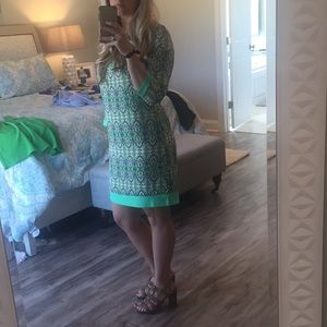 Green pattern dress